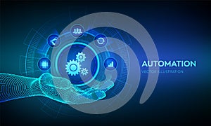IOT and Automation Software concept as an innovation, improving productivity in technology and business processes. Automation icon