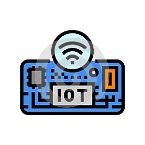 iot circuit board module color icon vector illustration
