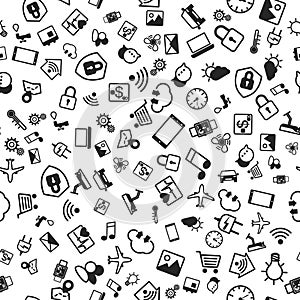 IOT concept. Internet of things icons seamless pattern. Vector illustration