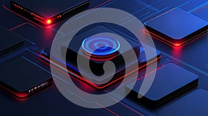 IoT Data Flow in Abstract Design for Technology Concept Visualization