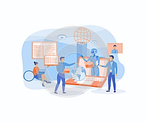 IOT, Digital Transformation, AI technology, automation and cloud computing.