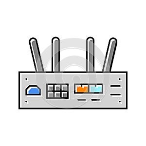 iot gateway data center color icon vector illustration