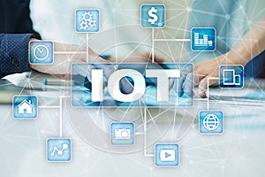 IOT. Internet of Thing concept. Multichannel online communication network digital 4.0 technology internet