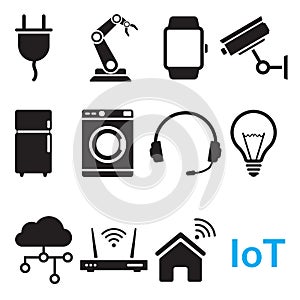 Iot or Internet of things icon in simple style on white background.