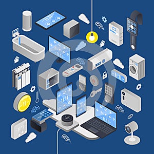 IOT Internet Of Things Isometric Composition