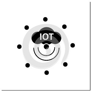 IoT sensors glyph icon