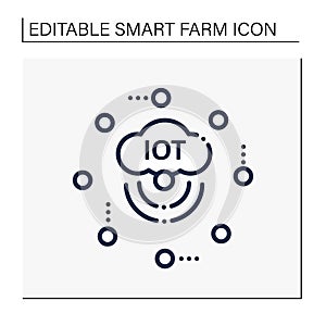 IoT sensors line icon