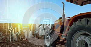 Iot smart farming, agriculture in industry 4.0 technology with artificial intelligence and machine learning concept. it help to im