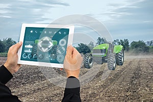 Iot smart farming, agriculture in industry 4.0 technology with artificial intelligence and machine learning concept. it help to im