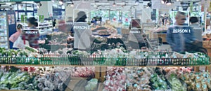 Iot smart retail use computer vision, sensor fusion and deep learning concept, automatically detects when products are taken from photo