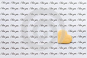 Iove letter with biscuit heart