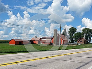 Iowa Barn Under Blue Sky