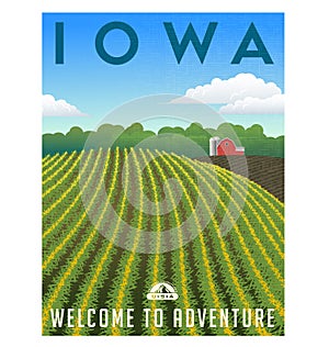 Iowa corn field poster