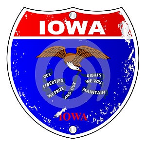 Iowa Flag Icons As Interstate Sign