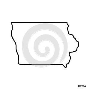 Iowa Map Outline Vector Design Template. Editable Stroke