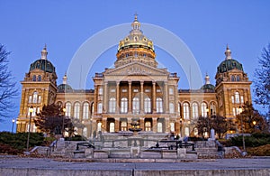 Iowa State Capitol Building at Sundown photo