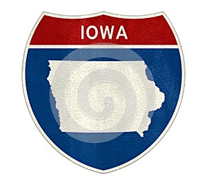 Iowa State Interstate road sign