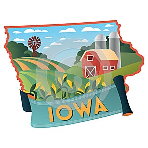 iowa state map. Vector illustration decorative design