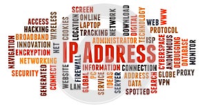 IP Address in Different Languages word cloud concept