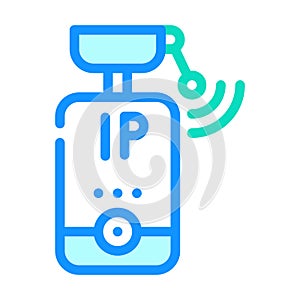 ip camera color icon vector illustration flat