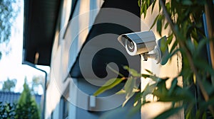 IP CCTV camera install by have water proof cover to protect camera with home security system concept.