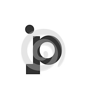 IP creative geometric initial based modern and minimal logo. Letter i p trendy fonts photo