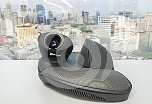 IP phone with camera in office for regional VDO conference photo