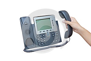 IP phone isolated over white backgroud