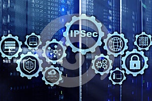 IP Security. Data Protection Protocols. IPSec. Internet and Protection Network concept.