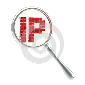 IP under the magnifier isolated