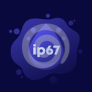 ip67 standard, waterproof icon, vector design
