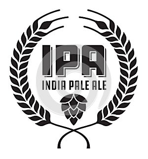 IPA or India Pale Ale Badge or Label.