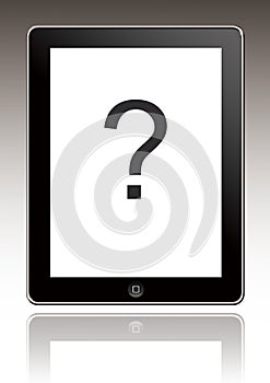 Ipad with a question mark