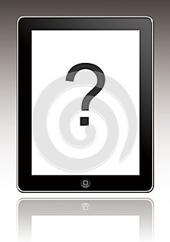 Ipad with a question mark photo
