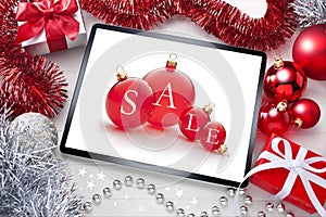 iPad Tablet Computer Sale Christmas Background