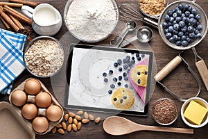 ipad Tablet Food Tablet Baking Cooking Background