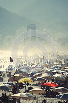 Ipanema Beach Rio de Janeiro Brazil Busy Day photo
