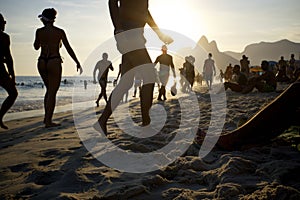 Ipanema Beach Rio de Janeiro Brazil Sunset Silhouettes