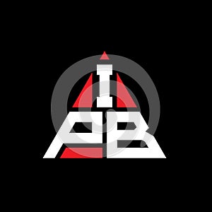 IPB triangle letter logo design with triangle shape. IPB triangle logo design monogram. IPB triangle vector logo template with red