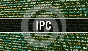 IPC concept with Random Parts of Program Code. IPC with Programming code abstract technology background of software developer and photo