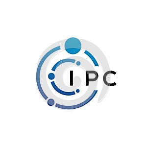 IPC letter technology logo design on white background. IPC creative initials letter IT logo concept. IPC letter design photo