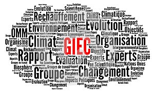 IPCC Intergovernmental panel on climate change word cloud in France