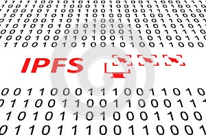 IPFS concept binary code 3d