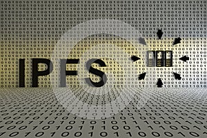 IPFS concept text sunlight 3D