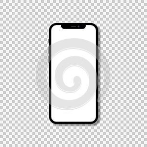 Iphone 12 blank screen vector realistic mock up. Apple mobile phone mockup isolated. Official colors. Front view of Iphone twelve.