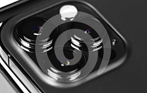 iPhone 12 Pro Max closeup, triple rear camera with LIDAR technology