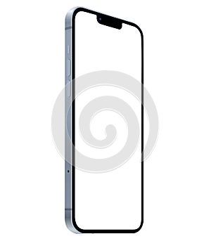 Iphone 14 vector smartphone mockup. 3D illustration of a modern apple cellphone with empty blank screen. Template for