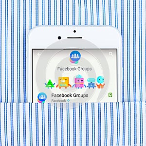 IPhone 6 displaying Facebook groups application