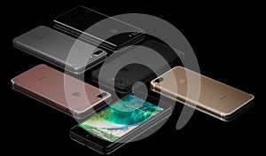 IPhone 7 Plus on black background