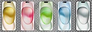 iPhone 15 Plus set in different colors